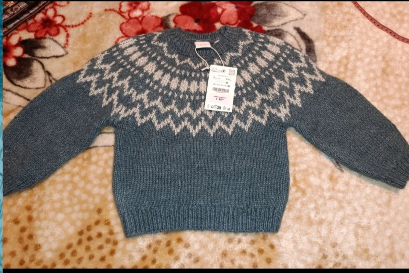 Jersey punto Zara Kids 116/6 años gris y rosado – photo 2
